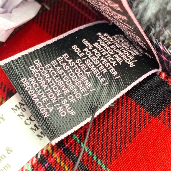 Victoria’s Secret Black and Red Plaid Slippers Size M (7-8) - Picture 7 of 12